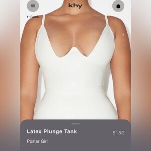 POSTER GIRL - KHY White Latex Plunge Tank Top